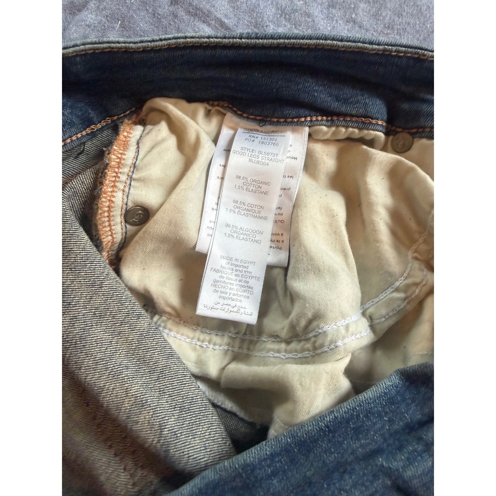 Good American Good Legs Straight High Rise Jeans Blue Size 22 GL5873T NWT Blue - Picture 8 of 10